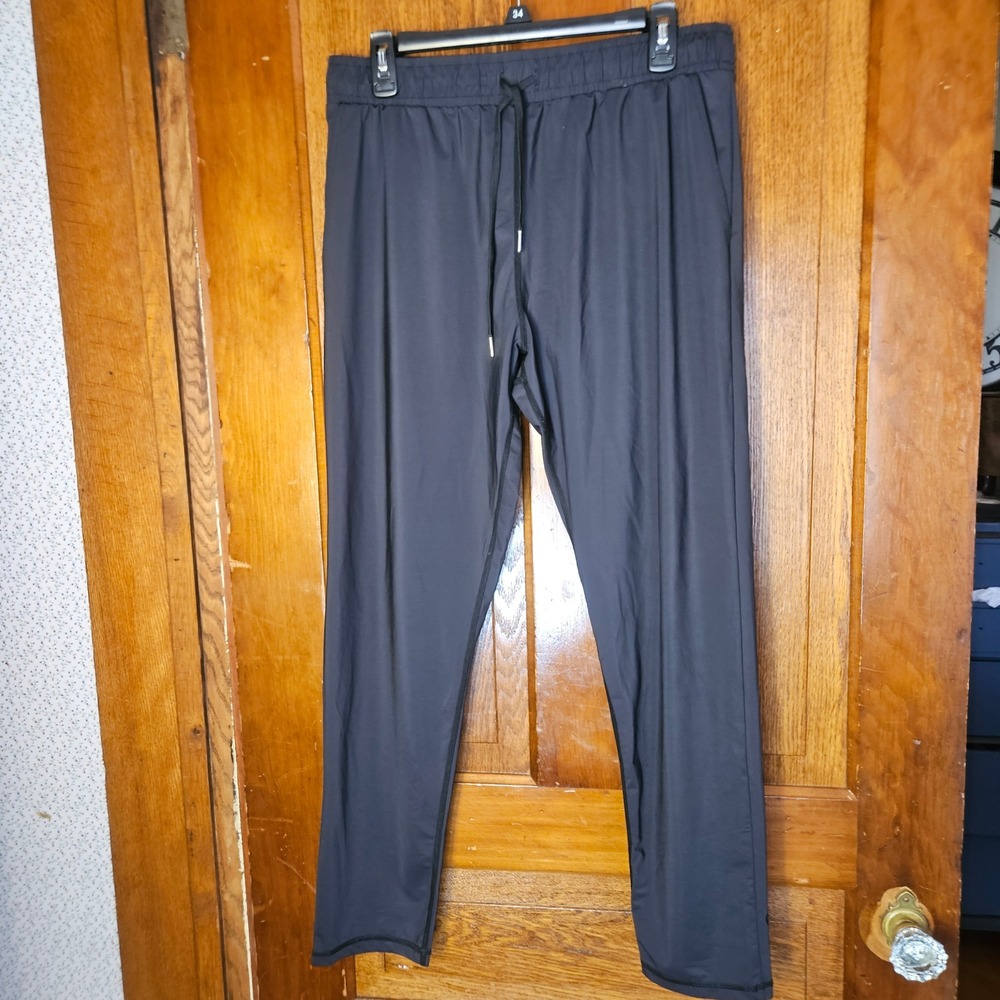 Zyia Active Jogger Pants Womens Large Black Tapered Athletic Drawstring Exc